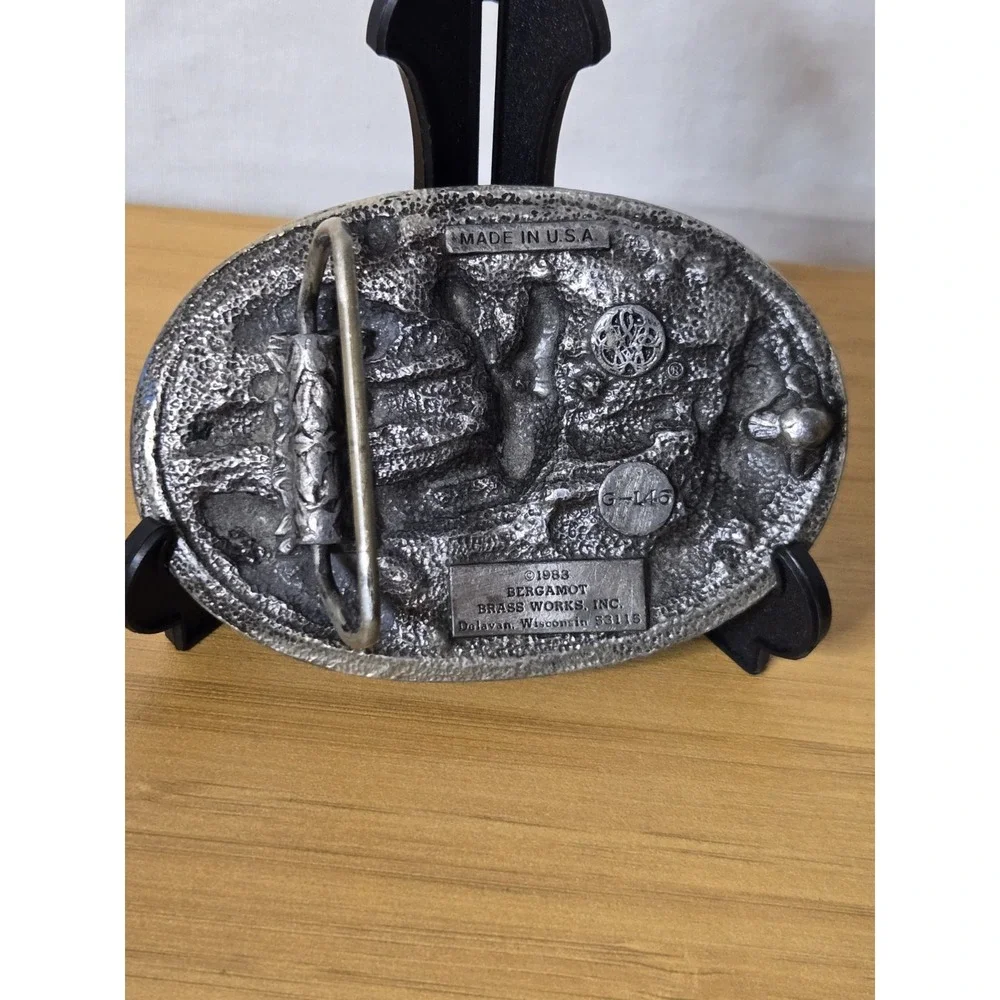 Vintage 1983 Bergamot Brass Works Belt Buckle With 3D Deer Design